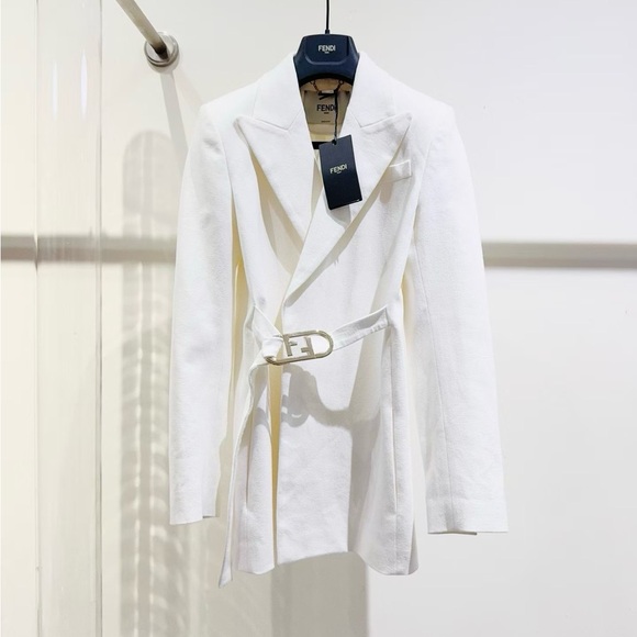 Fendi Jackets & Blazers - Fendi Women's White Blazer with Belt